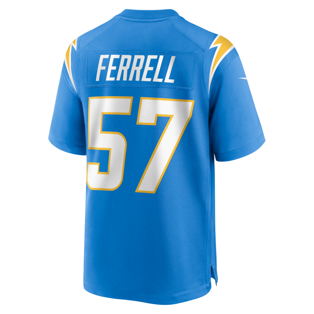Kooe LA.Chargers #57 Clelin Ferrell Powder Blue Team Game Jersey