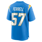 Kooe LA.Chargers #57 Clelin Ferrell Powder Blue Team Game Jersey