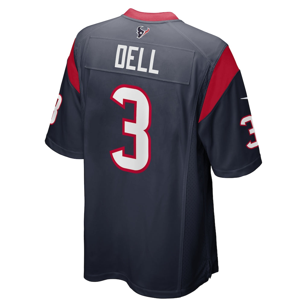 Kooe H.Texans #3 Tank Dell Navy Player Game Jersey
