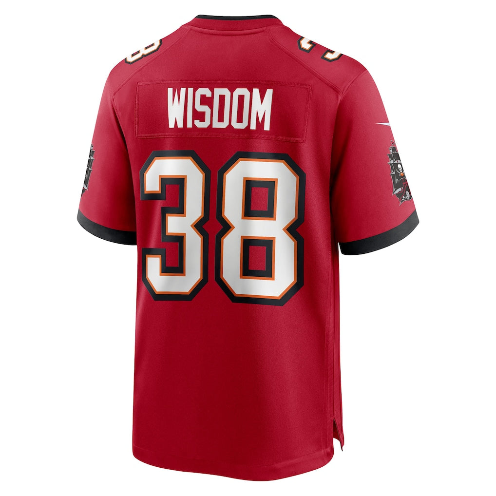 Kooe TB.Buccaneers #38 Rashad Wisdom Red Team Game Jersey