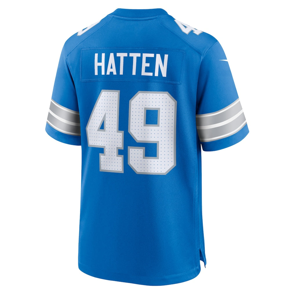 Kooe D.Lions #49 Hogan Hatten Blue Game Jersey