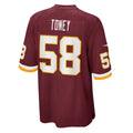 Kooe W.Commanders #58 Shaka Toney Burgundy Game Jersey
