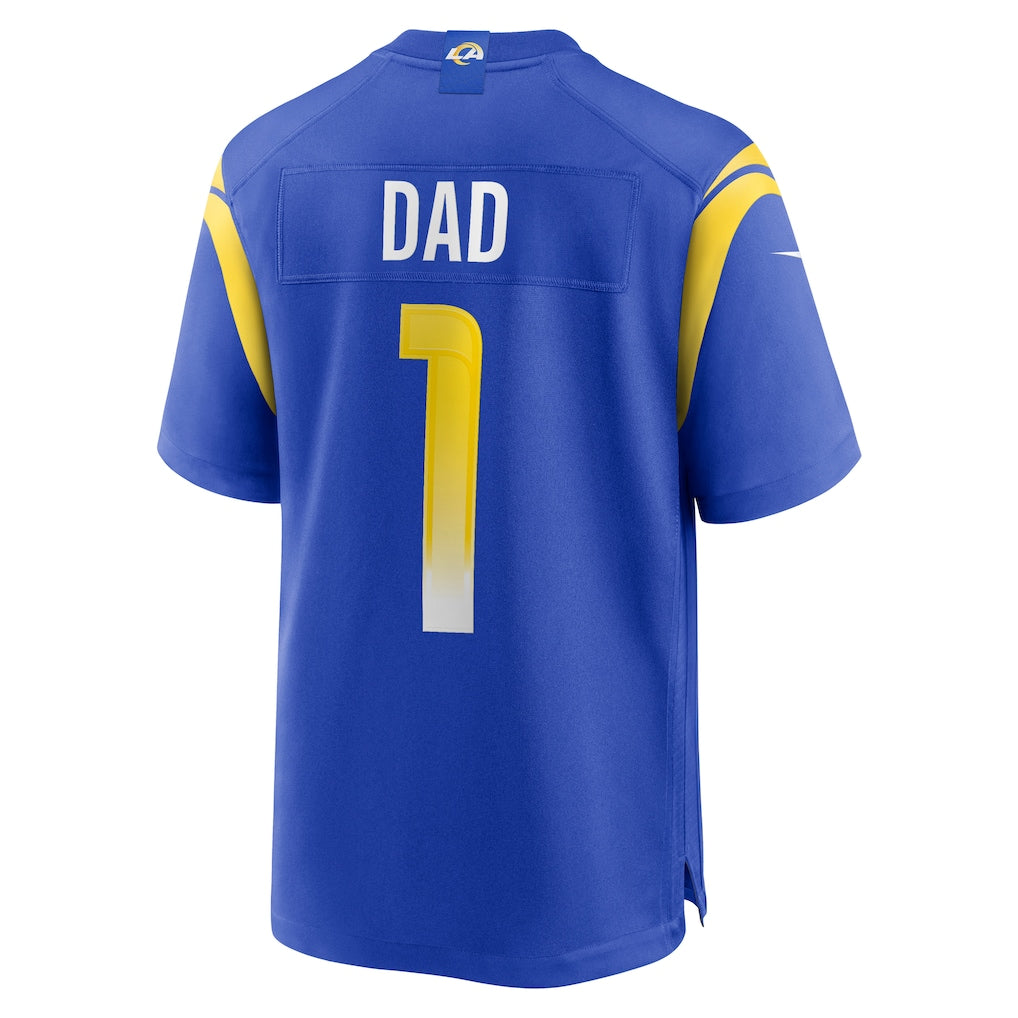 Kooe LA.Rams #1 Dad Royal Game Jersey