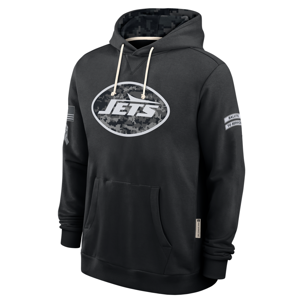 Kooe NY.Jets Black 2026 Salute to Service Sideline Dri-FIT Pullover Hoodie Jerseys