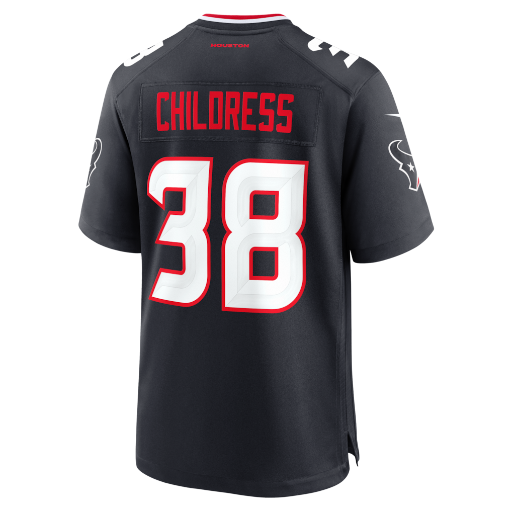 Kooe H.Texans #38 Zion Childress Navy Team Game Jersey
