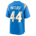 Kooe LA.Chargers #44 Scott Matlock Powder Blue Team Game Jersey