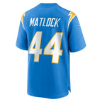 Kooe LA.Chargers #44 Scott Matlock Powder Blue Team Game Jersey