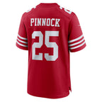 Kooe SF.49ers #25 Jason Pinnock Scarlet Team Game Jersey