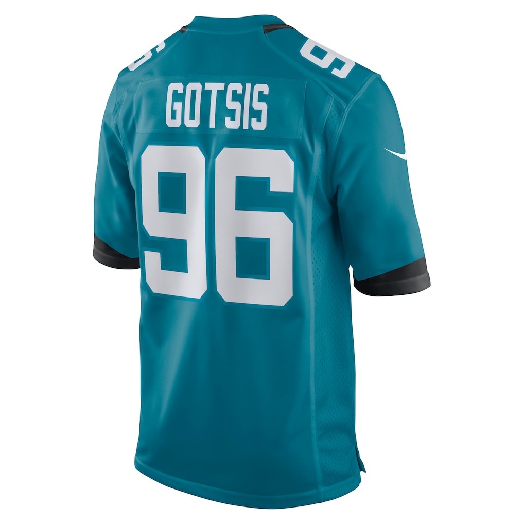 Kooe J.Jaguars #96 Adam Gotsis Teal Game Jersey