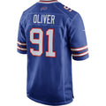 Kooe B.Bills #91 Ed Oliver Royal Game Player Jersey