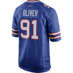 Kooe B.Bills #91 Ed Oliver Royal Game Player Jersey
