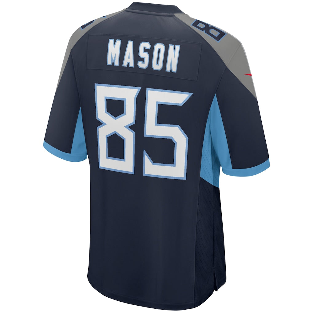 Kooe T.Titans #85 Derrick Mason Navy Game Retired Player Jersey