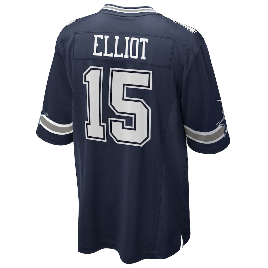 Kooe D.Cowboys #15 Ezekiel Elliott Navy Team Game Jersey