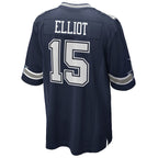 Kooe D.Cowboys #15 Ezekiel Elliott Navy Team Game Jersey