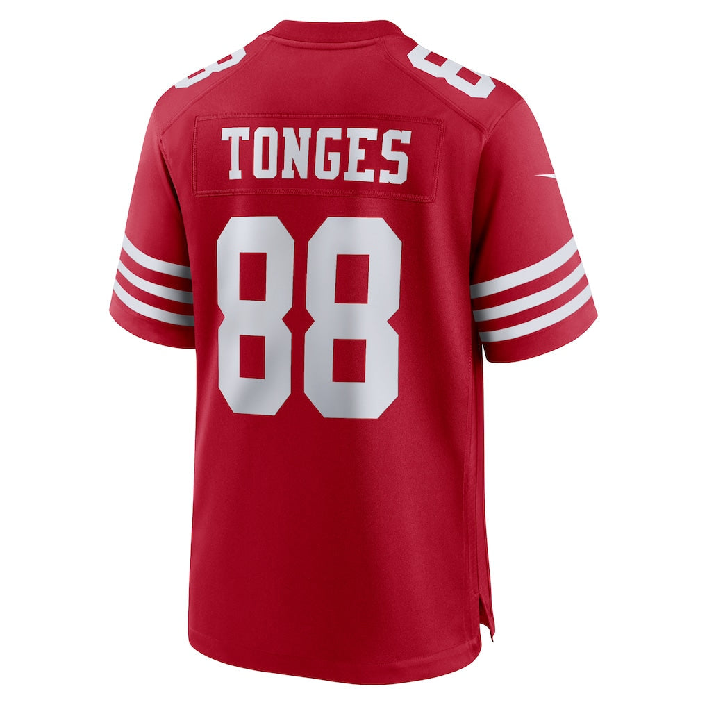 Kooe SF.49ers #88 Jake Tonges Scarlet Team Game Jersey