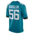 Kooe J.Jaguars #56 Yasir Abdullah Teal Team Game Jersey