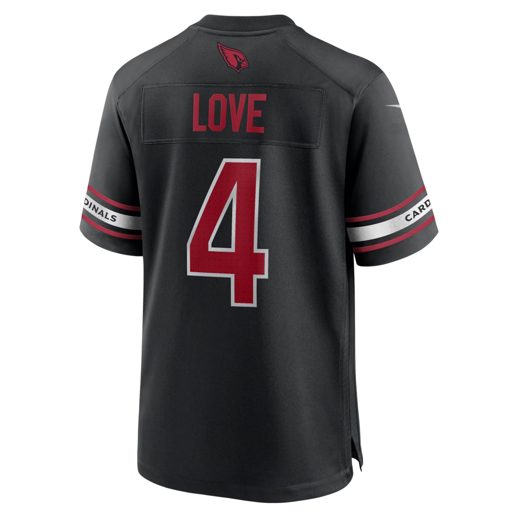 Kooe A.Cardinals #4 Jeremiyah Love Black Game Player Stitched Jerseys