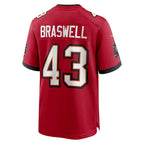 Kooe TB.Buccaneers #43 Chris Braswell Red Game Jersey