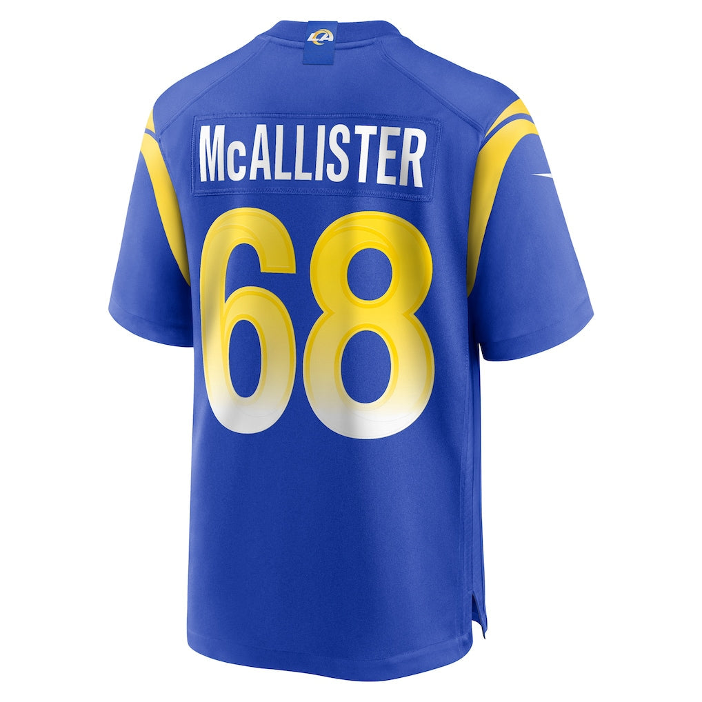 Kooe LA.Rams #68 Mike McAllister Royal Home Game Jersey