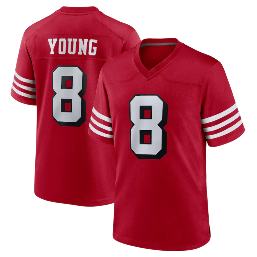 Kooe #8 Steve Young Player SF.49ers Scarlet Alternate Game Stitched Jerseys