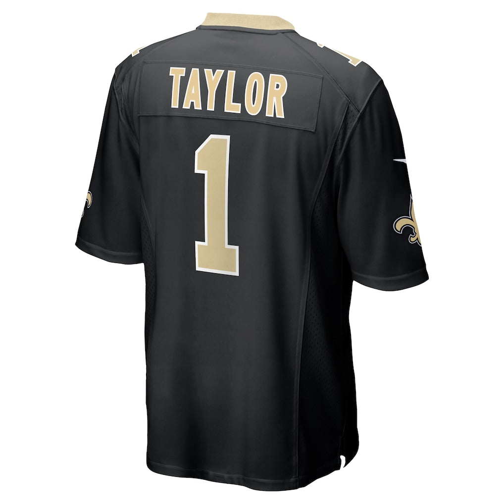 Kooe NO.Saints #1 Alontae Taylor Black Team Game Jersey
