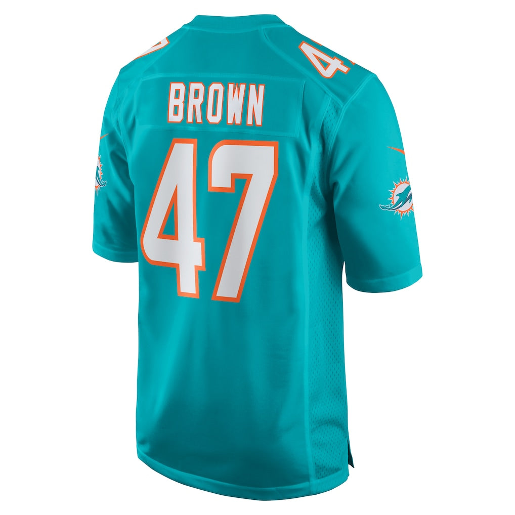 Kooe M.Dolphins #47 Cam Brown Aqua Game Jersey