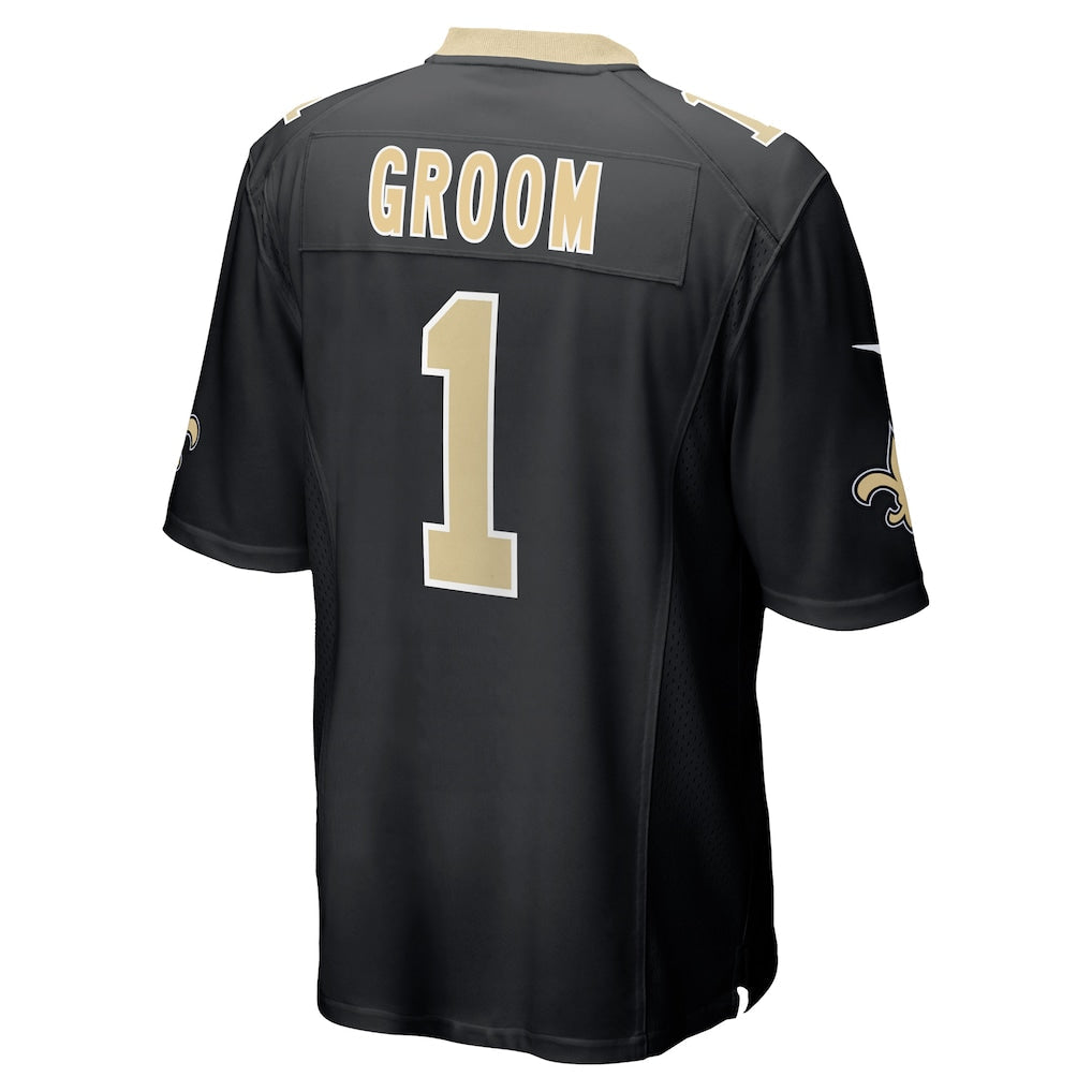 Kooe NO.Saints #1 Groom Black Game Jersey