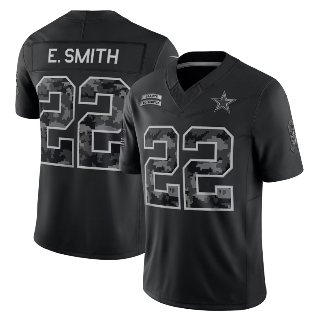 Kooe D.Cowboys #22 Emmitt Smith Player Black Limited 2026 Salute to Service Home Game Stitched Jerseys