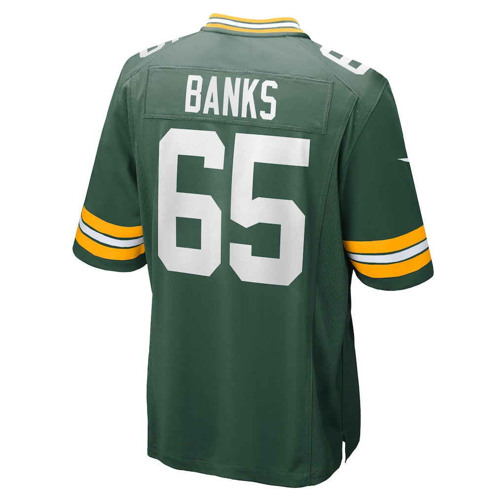 Kooe GB.Packers #65 Aaron Banks Green Team Game Jersey