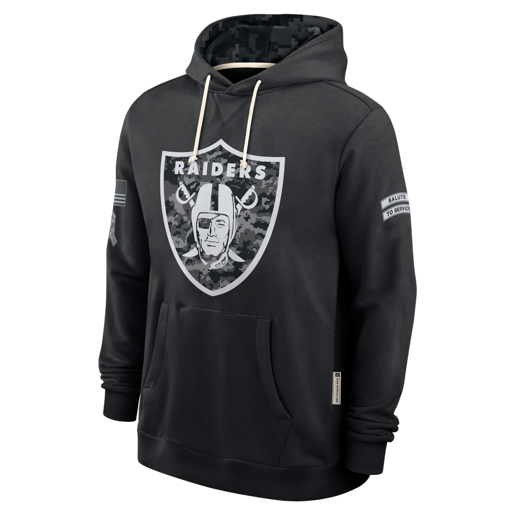 Kooe LV.Raiders Black 2026 Salute to Service Sideline Dri-FIT Pullover Hoodie Jerseys