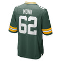 Kooe GB.Packers #62 Jacob Monk Green Game Jersey