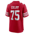 Kooe SF.49ers #75 Connor Colby Scarlet Team Game Jersey