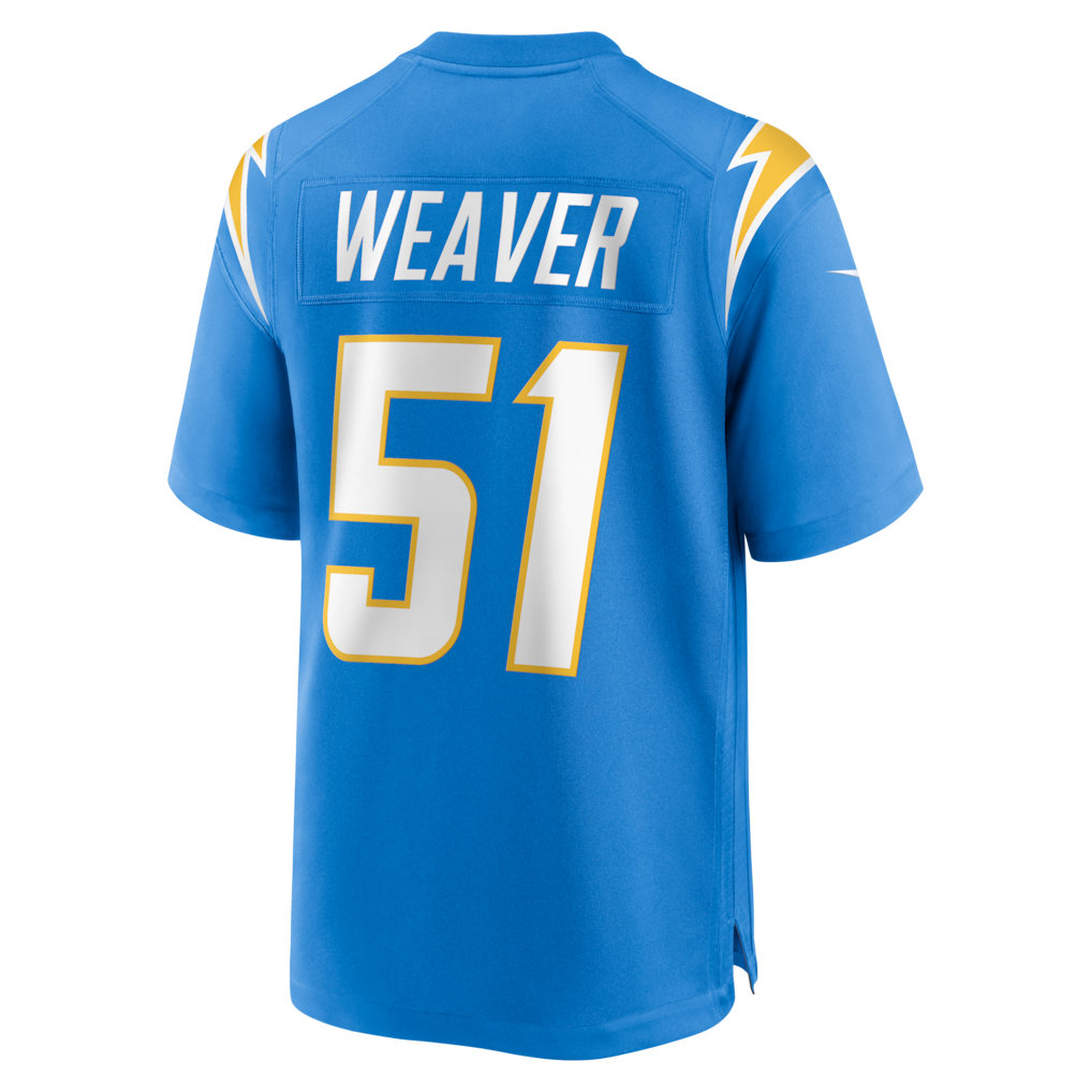 Kooe LA.Chargers #51 Rashad Weaver Powder Blue Team Game Jersey