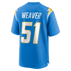 Kooe LA.Chargers #51 Rashad Weaver Powder Blue Team Game Jersey