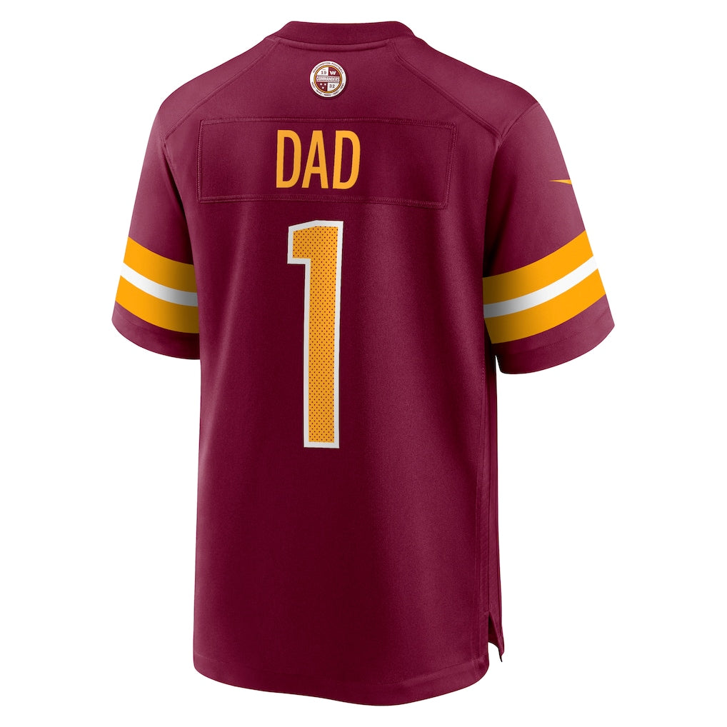 Kooe W.Commanders #1 Dad Burgundy Game Jersey