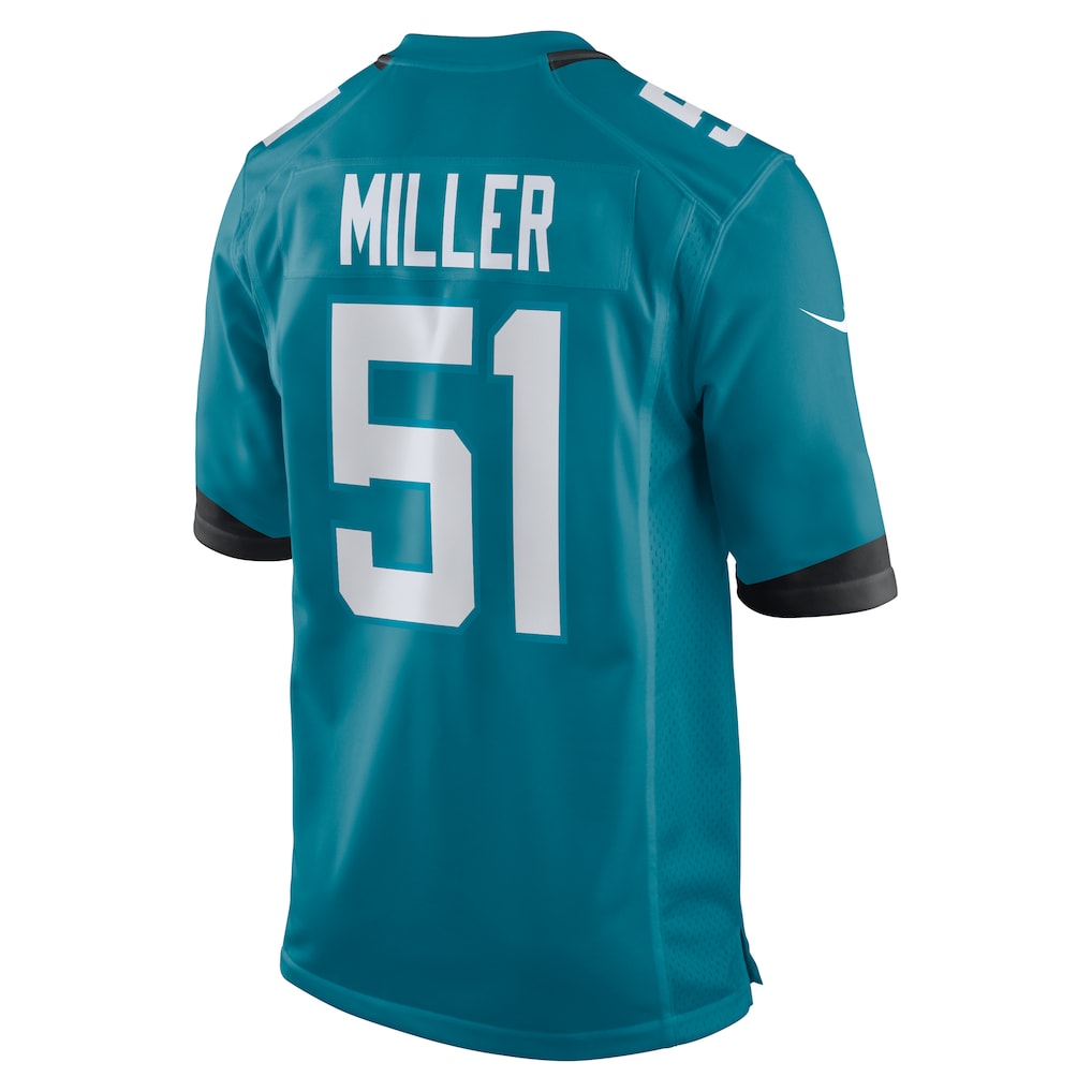 Kooe J.Jaguars #51 Ventrell Miller Teal Game Jersey