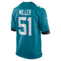 Kooe J.Jaguars #51 Ventrell Miller Teal Game Jersey