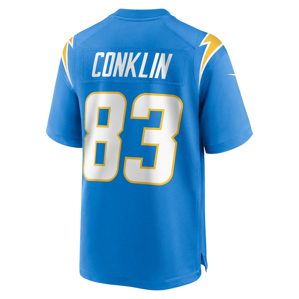 Kooe LA.Chargers #83 Tyler Conklin Powder Blue Team Game Jersey