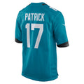 Kooe J.Jaguars #17 Tim Patrick Teal Team Game Jersey