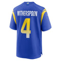Kooe LA.Rams #4 Ahkello Witherspoon Royal Team Game Jersey