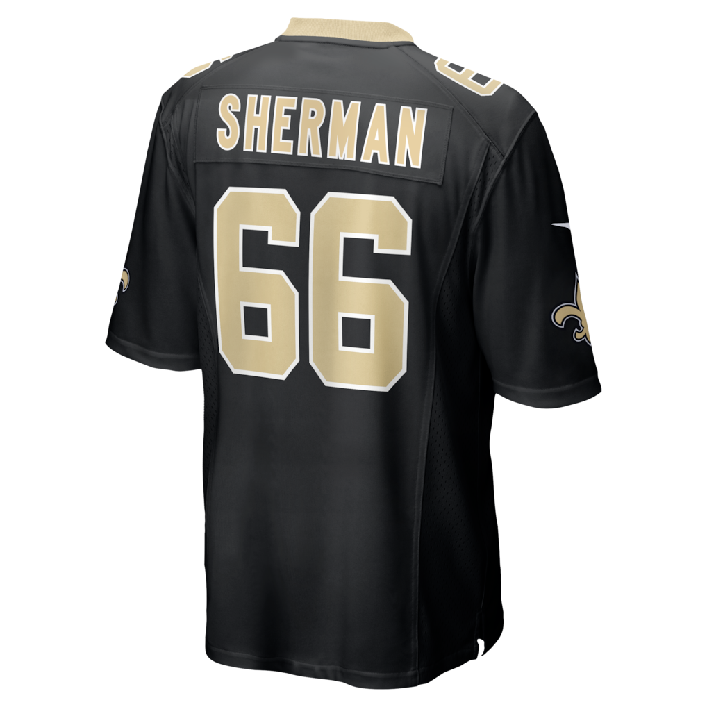 Kooe NO.Saints #66 William Sherman Black Team Game Jersey
