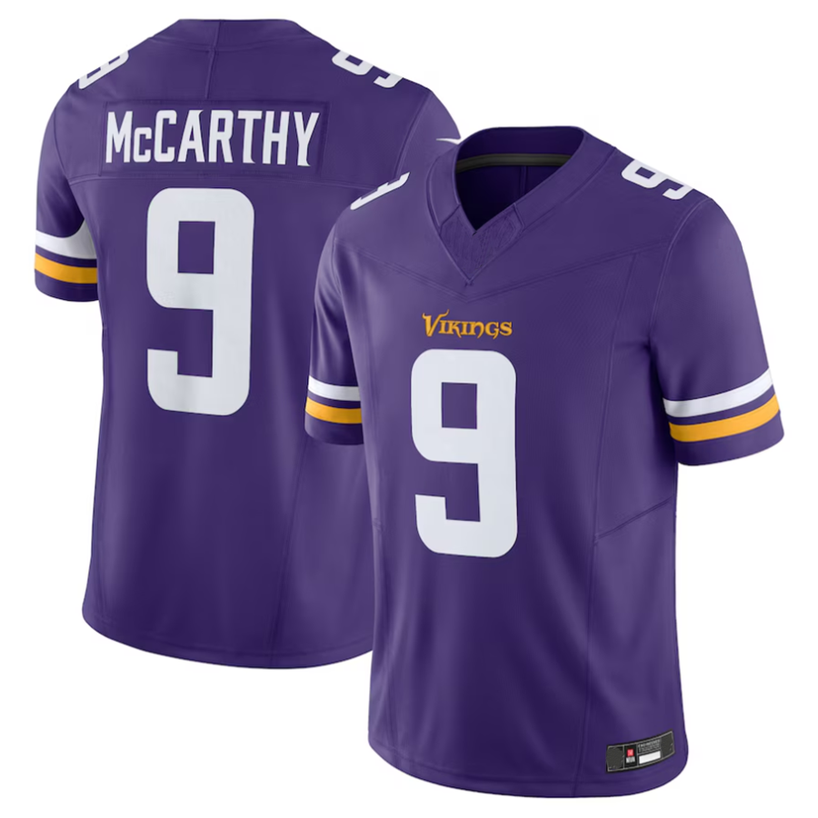 Kooe #9 J.J. McCarthy Player MN.Vikings Purple Vapor F.U.S.E. Limited Stitched Jerseys