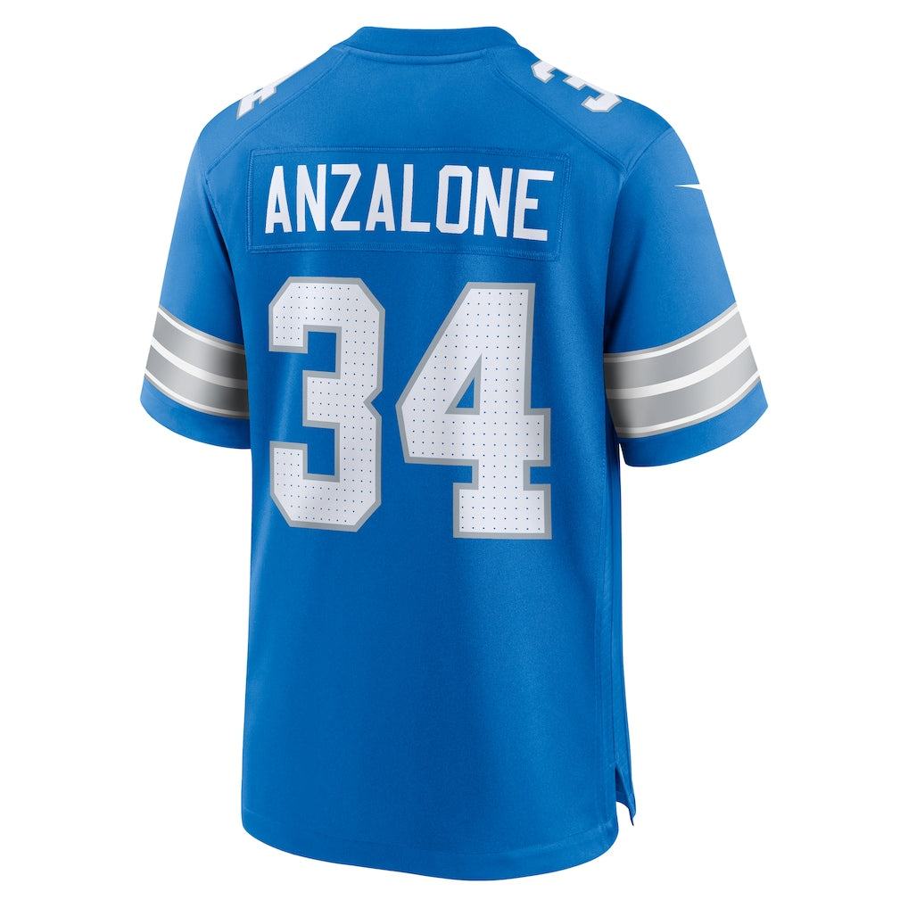 Kooe D.Lions #34 Alex Anzalone Blue Game Jersey