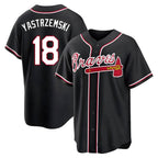 Kooe A.Braves #18 Mike Yastrzemski player Black Replica Fashion Out Stitched Jerseys