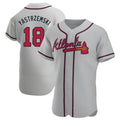 Kooe A.Braves #18 Mike Yastrzemski player Gray Authentic Road Stitched Jerseys