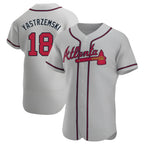 Kooe A.Braves #18 Mike Yastrzemski player Gray Authentic Road Stitched Jerseys