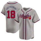 Kooe A.Braves #18 Mike Yastrzemski player Gray Limited Away Stitched Jerseys