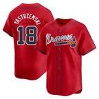 Kooe A.Braves #18 Mike Yastrzemski player Red Limited Alternate Stitched Jerseys