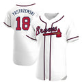 Kooe A.Braves #18 Mike Yastrzemski player White Authentic Home Stitched Jerseys
