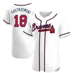 Kooe A.Braves #18 Mike Yastrzemski player White Authentic Home Stitched Jerseys